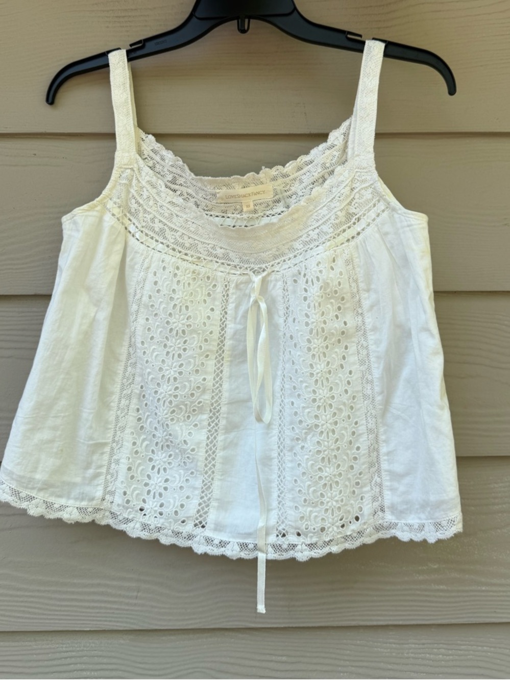 LoveShackFancy Lace Eyelet Camisole Top - Picture 8 of 16